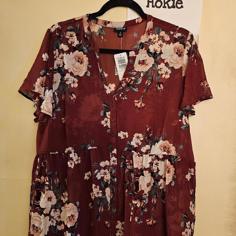 torrid tunic chiffon top NWT